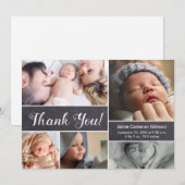 Het Manuscript van het Baby shower van de Foto's v Bedankkaart (Voorkant / Achterkant)