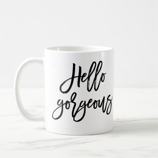 Het Manuscript van het Borstel Hallo Prachtige Mok (Links)