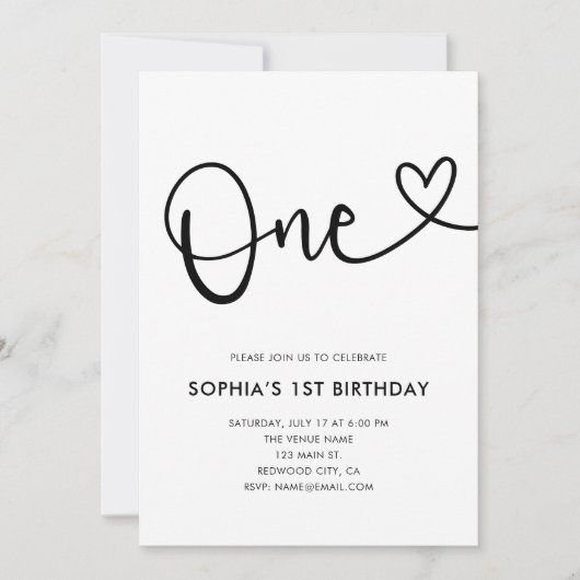 Het Manuscript van het hart Foto 1st Geboortedag Kaart (Voorkant)