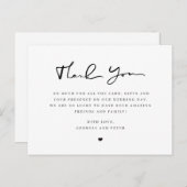 Het manuscript van het huwelijk dankt u de gasten briefkaart (Voorkant / Achterkant)