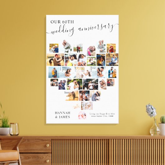 Het Manuscript van het Jubileum van het huwelijk H Canvas Afdruk (Insitu (Woonkamer))