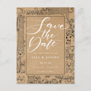 Het Manuscript van Kraft van de katten Rustic spar Aankondigingskaart