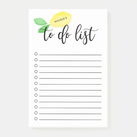 Het Manuscript van Lemon van de waterverf dat word Post-it® Notes (Voorkant)