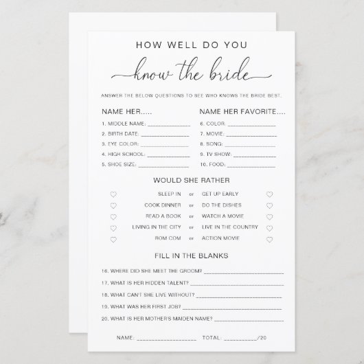 Het Manuscript van Quinn hoe goed kent u het Bride (Voorkant / Achterkant)