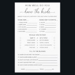 Het Manuscript van Quinn hoe goed kent u het Bride<br><div class="desc">Dit spel is voorzien van een schoon minimalistisch design. De manuscriptrubriek is een afbeelding dat niet kan worden uitgegeven. Alle andere tekst kan volledig worden bewerkt. Voor een geavanceerdere aanpassing van dit ontwerp,  selecteer hierboven eenvoudig de knoop "van het Aanpassen".</div>