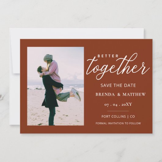 Het Manuscript van Rust beter samen Minimale Eenvo Save The Date (Voorkant)