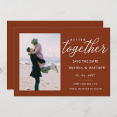 Het Manuscript van Rust beter samen Minimale Eenvo Save The Date (Voorkant / Achterkant)