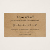 Het manuscript van Rustic bedankt voor het kopen d Visitekaartje (Achterkant)