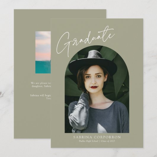 Het Manuscript van Trendy met de Afstuderen van de Aankondiging (Voorkant / Achterkant)