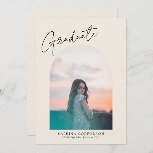 Het Manuscript van Trendy met de Afstuderen van de Aankondiging (Voorkant / Achterkant)