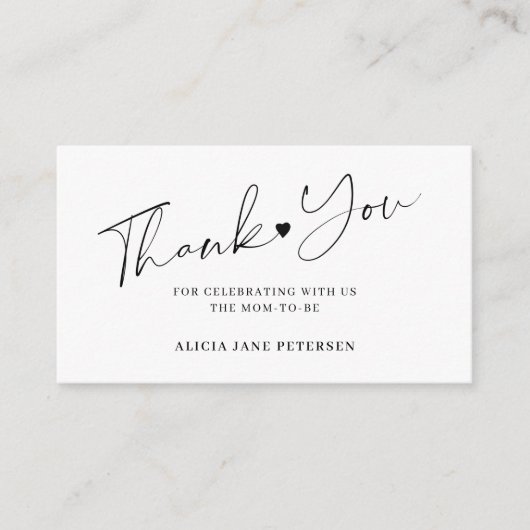 Het manuscript witte zwarte zwarte van het baby sh informatiekaartje (Voorkant)