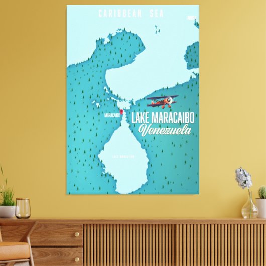 Het Maracaibo-meer in Venezuela. Canvas Afdruk (Insitu (Woonkamer))