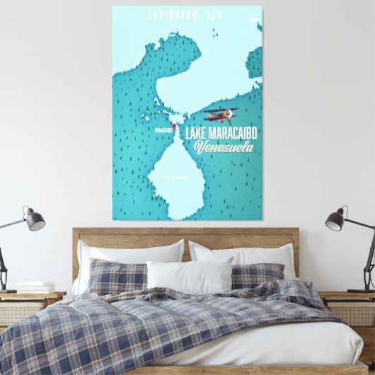 Het Maracaibo-meer in Venezuela. Canvas Afdruk (Insitu (Slaapkamer))