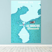 Het Maracaibo-meer in Venezuela. Canvas Afdruk (Insitu (Houten vloer))
