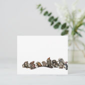 Het marcheren door de kerstsneeuw feestdagenkaart (Staand voorkant)