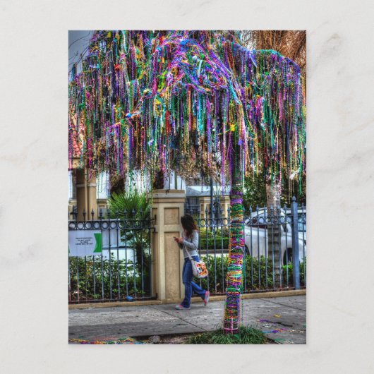 Het Mardi Gras Bead Tree Briefkaart (Voorkant)