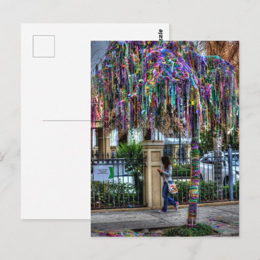 Het Mardi Gras Bead Tree Briefkaart (Voorkant / Achterkant)