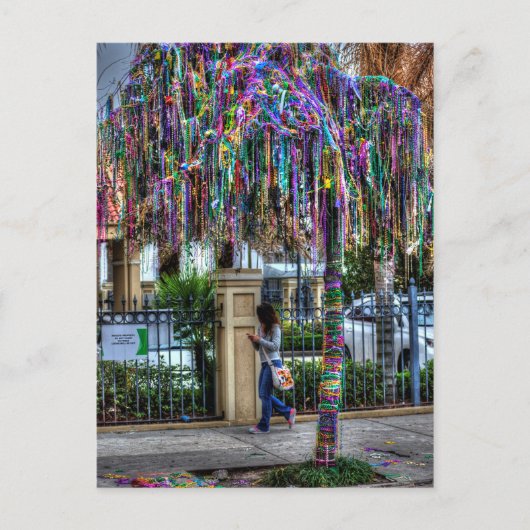 Het Mardi Gras Bead Tree Briefkaart (Voorkant)