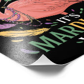 Het Mardi Gras Y'all Flamingo kostuum Foto Afdruk (Hoek)