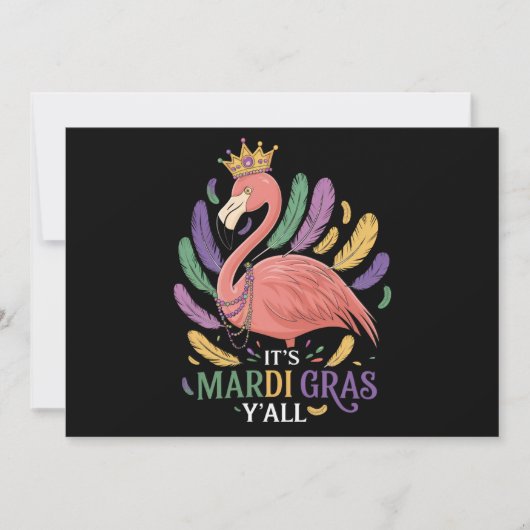 Het Mardi Gras Y'all Flamingo kostuum Kaart (Voorkant)