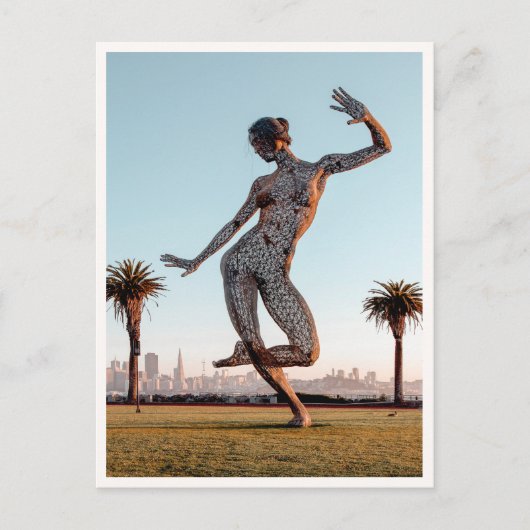 Het Marina San Francisco Dansende Vrouw Beeld Briefkaart (Voorkant)