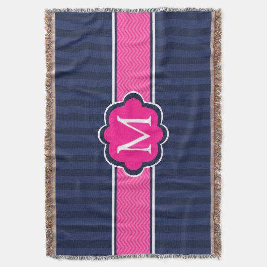 Het marineblauwe Monogram van de Douane van Deken (Voorkant Verticaal)