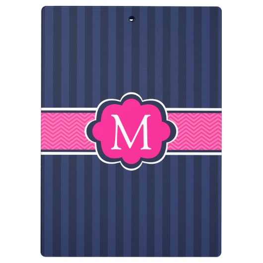 Het marineblauwe Monogram van de Douane van Klembord (Achterkant)