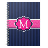 Het marineblauwe Monogram van de Douane van Notitieboek (Voorkant)