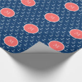 Het marineblauwe Witte Patroon van Ankers, het Cadeaupapier (Hoek)