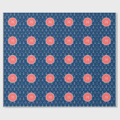 Het marineblauwe Witte Patroon van Ankers, het Cadeaupapier (Vlak)