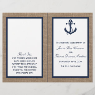 Het marinesanker op het Collectie van de Burlap Be