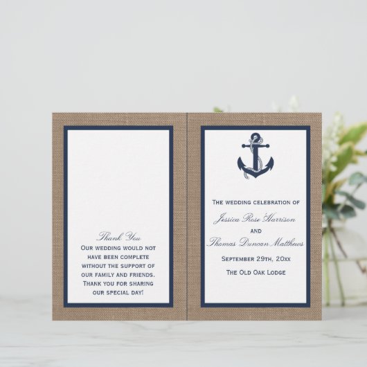 Het marinesanker op het Collectie van de Burlap Be (Staand voorkant)