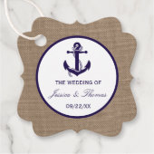 Het marinesanker op het Collectie van de Burlap Be Bedankjes Labels (Voorkant)