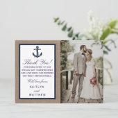 Het marinesanker op het Collectie van de Burlap Be Bedankkaart (Staand voorkant)