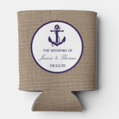 Het marinesanker op het Collectie van de Burlap Be Blikjeskoeler (Achterkant)