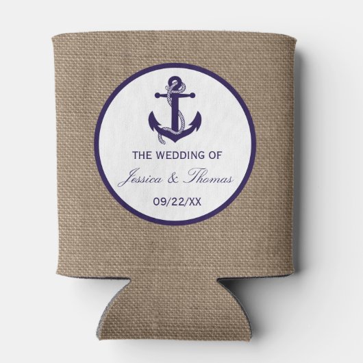 Het marinesanker op het Collectie van de Burlap Be Blikjeskoeler (Achterkant)