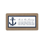 Het marinesanker op het Collectie van de Burlap Be Etiket (Voorkant)