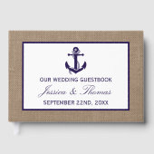 Het marinesanker op het Collectie van de Burlap Be Gastenboek (Voorkant)