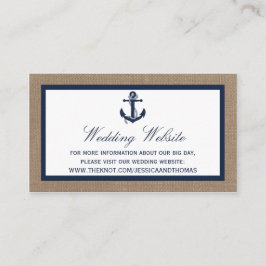 Het marinesanker op het Collectie van de Burlap Be Informatiekaartje