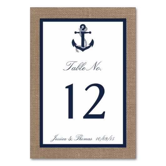 Het marinesanker op het Collectie van de Burlap Be Kaart (Voorkant)