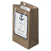 Het marinesanker op het Collectie van de Burlap Be Klein Cadeauzakje (Voorkant Gekanteld)