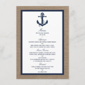 Het marinesanker op het Collectie van de Burlap Be Menu (Voorkant)