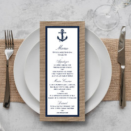 Het marinesanker op het Collectie van de Burlap Be Menu