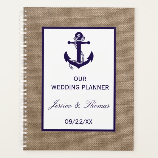 Het marinesanker op het Collectie van de Burlap Be Planner (Voorkant)