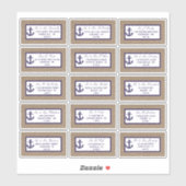 Het marinesanker op het Collectie van de Burlap Be Sticker (Vel)