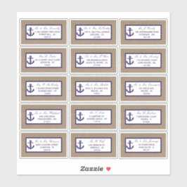 Het marinesanker op het Collectie van de Burlap Be Sticker