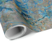 Het Marmer van de Lapis lazuli van de luxe Cadeaupapier (Rol Hoek)