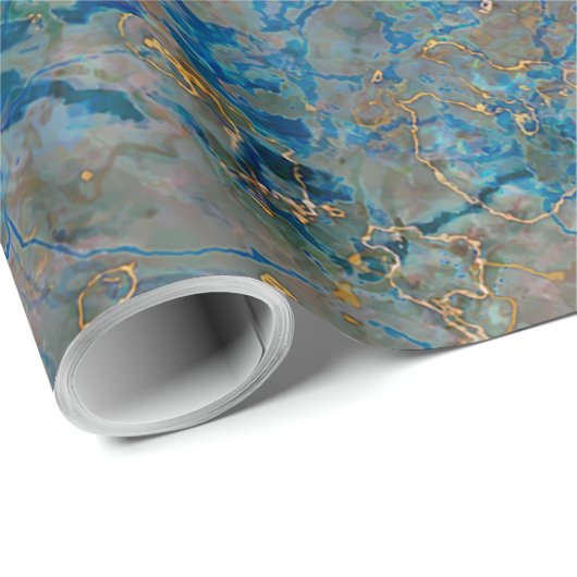 Het Marmer van de Lapis lazuli van de luxe Cadeaupapier (Rol Hoek)