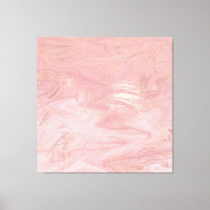 Het marmeren Gesmolten Gouden Abstracte Roze van Canvas Afdruk