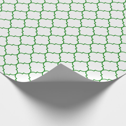 Het Marokkaanse Quatrefoil-groenboek over witwrapp Cadeaupapier (Hoek)